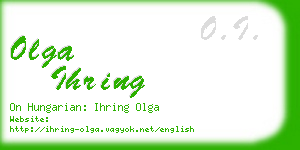 olga ihring business card